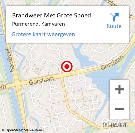 Locatie op kaart van de 112 melding: Brandweer Met Grote Spoed Naar Purmerend, Kamvaren op 16 april 2024 06:51