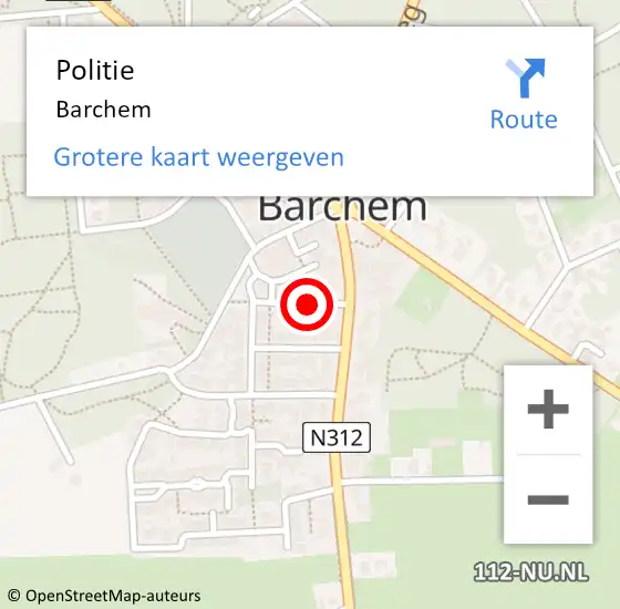 Locatie op kaart van de 112 melding: Politie Barchem op 16 april 2024 07:31