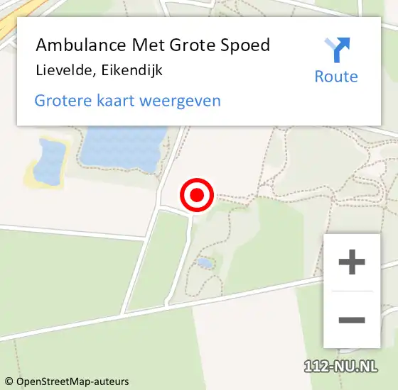 Locatie op kaart van de 112 melding: Ambulance Met Grote Spoed Naar Lievelde, Eikendijk op 2 oktober 2014 15:47