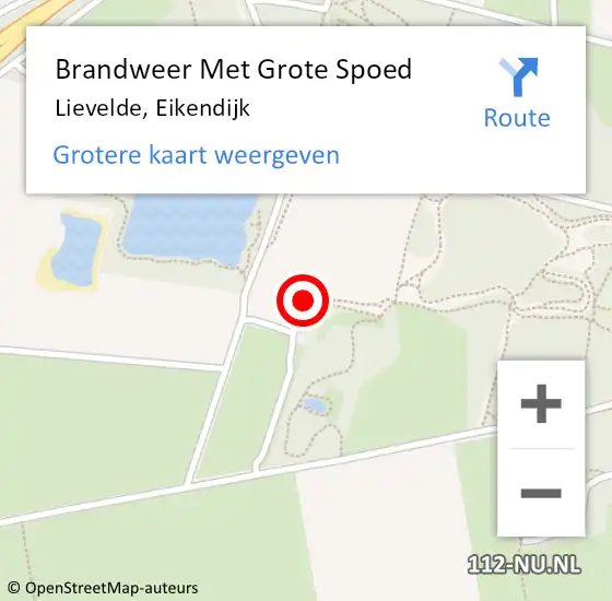 Locatie op kaart van de 112 melding: Brandweer Met Grote Spoed Naar Lievelde, Eikendijk op 2 oktober 2014 15:47