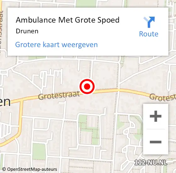 Locatie op kaart van de 112 melding: Ambulance Met Grote Spoed Naar Drunen op 16 april 2024 08:27