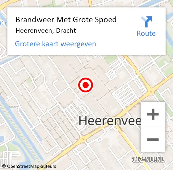 Locatie op kaart van de 112 melding: Brandweer Met Grote Spoed Naar Heerenveen, Dracht op 16 april 2024 08:41