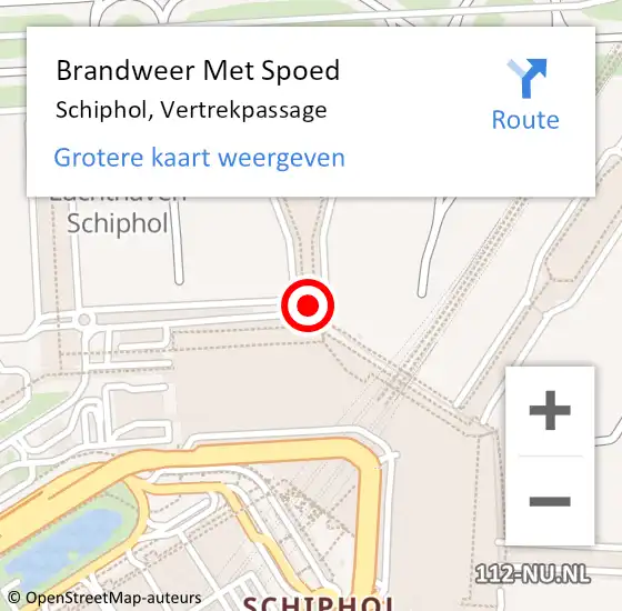 Locatie op kaart van de 112 melding: Brandweer Met Spoed Naar Schiphol, Vertrekpassage op 16 april 2024 09:23
