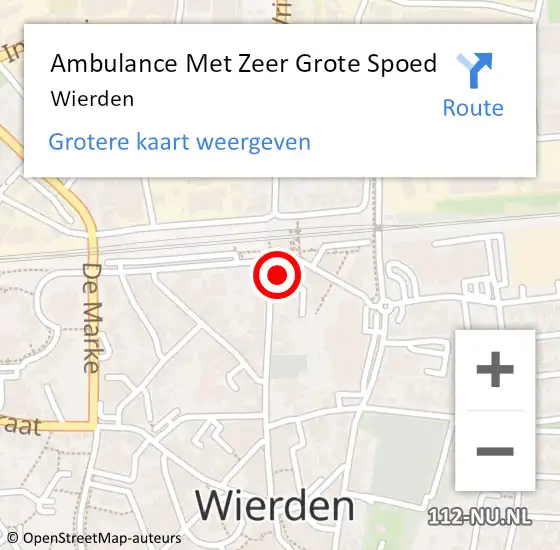Locatie op kaart van de 112 melding: Ambulance Met Zeer Grote Spoed Naar Wierden op 16 april 2024 10:24