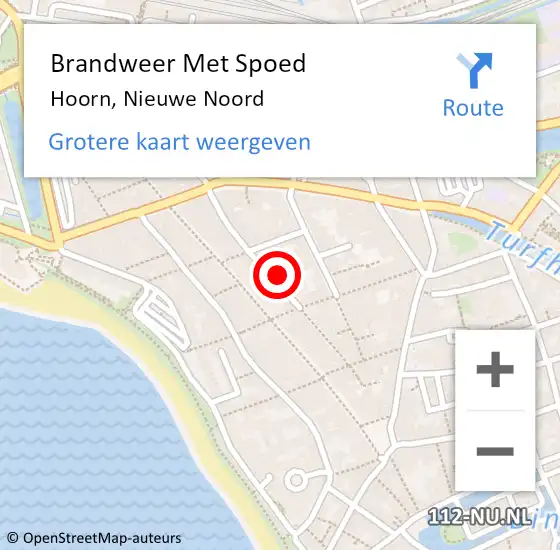 Locatie op kaart van de 112 melding: Brandweer Met Spoed Naar Hoorn, Nieuwe Noord op 16 april 2024 11:56