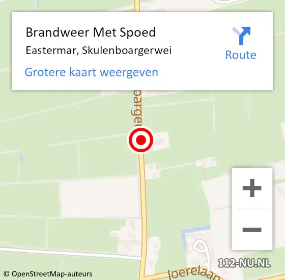 Locatie op kaart van de 112 melding: Brandweer Met Spoed Naar Eastermar, Skulenboargerwei op 5 september 2013 16:56