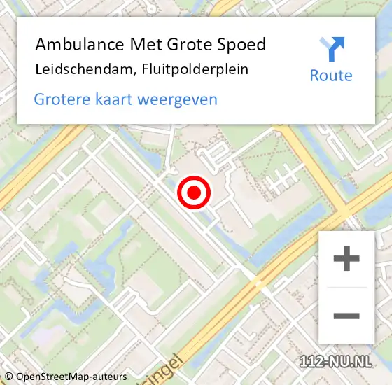 Locatie op kaart van de 112 melding: Ambulance Met Grote Spoed Naar Leidschendam, Fluitpolderplein op 16 april 2024 12:24