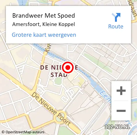 Locatie op kaart van de 112 melding: Brandweer Met Spoed Naar Amersfoort, Kleine Koppel op 16 april 2024 12:25