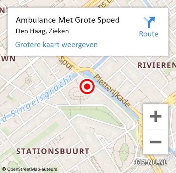 Locatie op kaart van de 112 melding: Ambulance Met Grote Spoed Naar Den Haag, Zieken op 16 april 2024 13:09