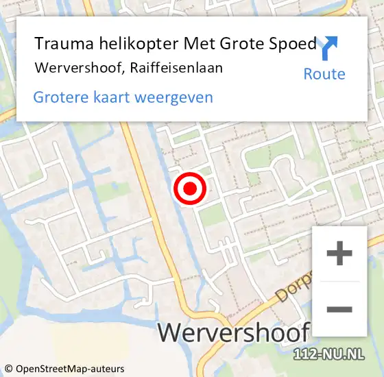 Locatie op kaart van de 112 melding: Trauma helikopter Met Grote Spoed Naar Wervershoof, Raiffeisenlaan op 16 april 2024 13:26