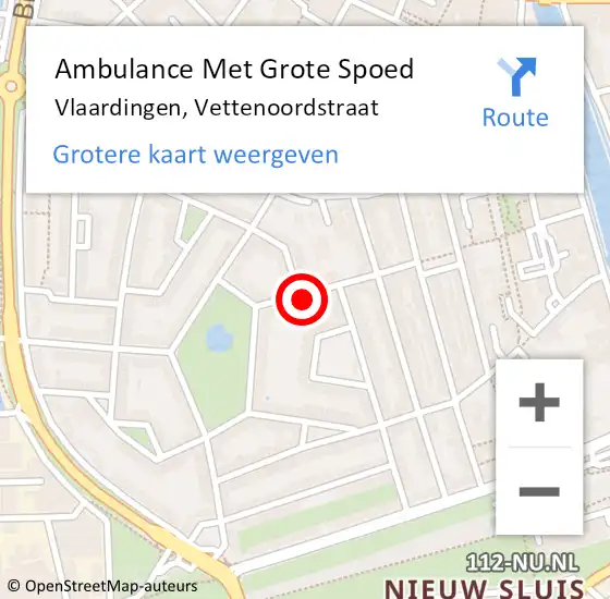 Locatie op kaart van de 112 melding: Ambulance Met Grote Spoed Naar Vlaardingen, Vettenoordstraat op 16 april 2024 13:38