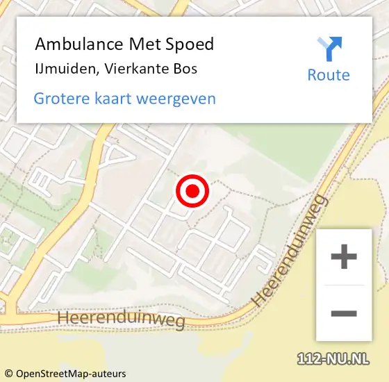 Locatie op kaart van de 112 melding: Ambulance Met Spoed Naar IJmuiden, Vierkante Bos op 16 april 2024 13:58