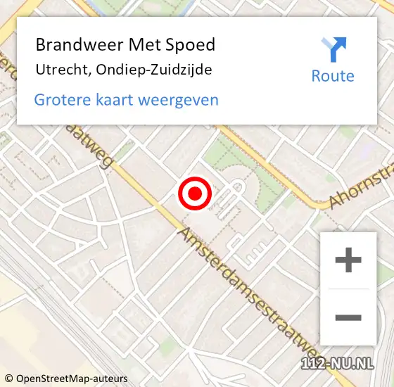 Locatie op kaart van de 112 melding: Brandweer Met Spoed Naar Utrecht, Ondiep-Zuidzijde op 16 april 2024 16:04