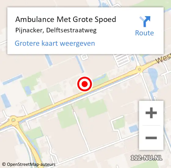 Locatie op kaart van de 112 melding: Ambulance Met Grote Spoed Naar Pijnacker, Delftsestraatweg op 16 april 2024 17:24