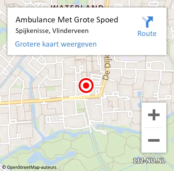 Locatie op kaart van de 112 melding: Ambulance Met Grote Spoed Naar Spijkenisse, Vlinderveen op 16 april 2024 18:04