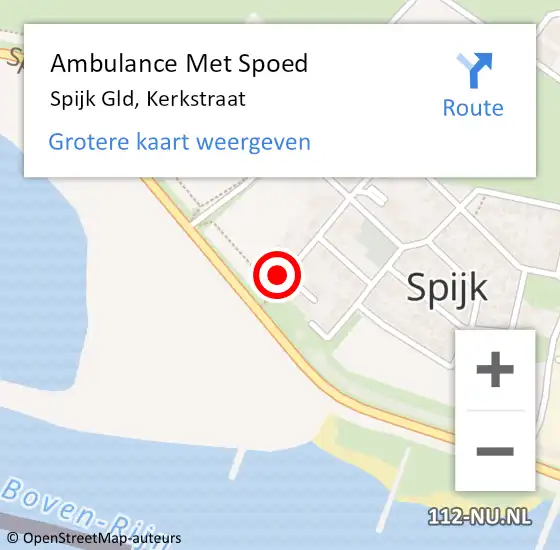 Locatie op kaart van de 112 melding: Ambulance Met Spoed Naar Spijk Gld, Kerkstraat op 2 oktober 2014 17:00