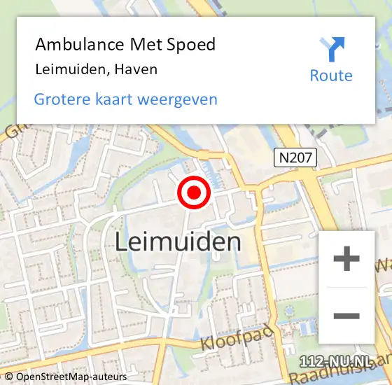 Locatie op kaart van de 112 melding: Ambulance Met Spoed Naar Leimuiden, Haven op 16 april 2024 18:47