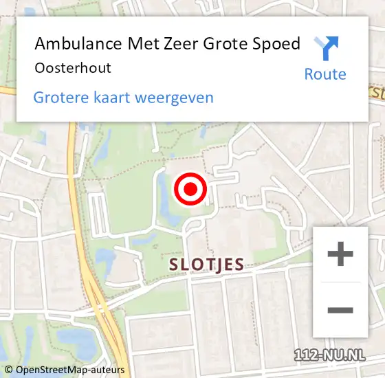 Locatie op kaart van de 112 melding: Ambulance Met Zeer Grote Spoed Naar Oosterhout op 16 april 2024 21:44