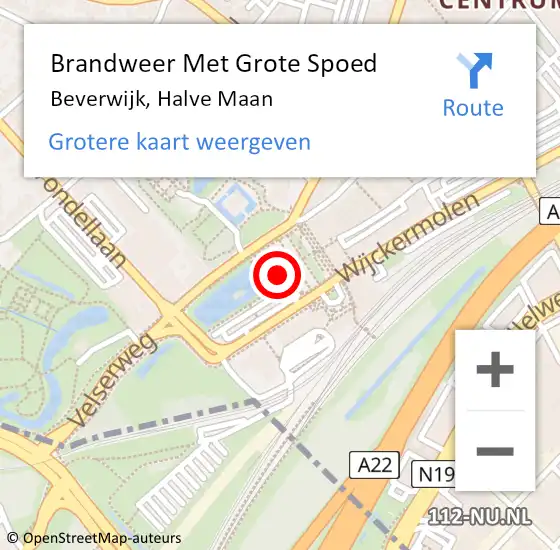 Locatie op kaart van de 112 melding: Brandweer Met Grote Spoed Naar Beverwijk, Halve Maan op 17 april 2024 02:14