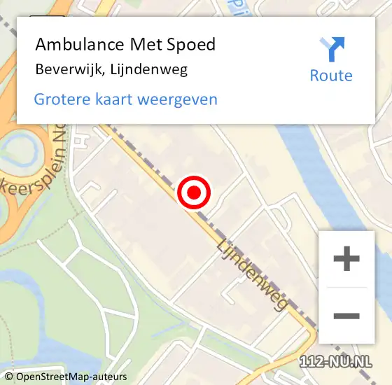 Locatie op kaart van de 112 melding: Ambulance Met Spoed Naar Beverwijk, Lijndenweg op 17 april 2024 04:24