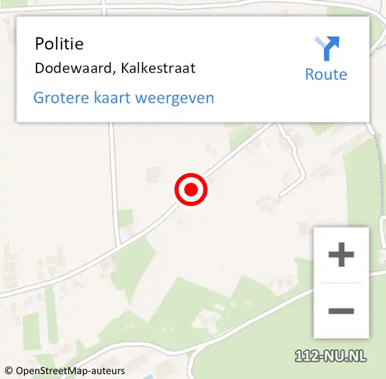 Locatie op kaart van de 112 melding: Politie Dodewaard, Kalkestraat op 2 oktober 2014 17:33