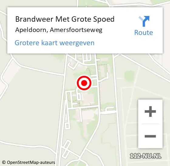Locatie op kaart van de 112 melding: Brandweer Met Grote Spoed Naar Apeldoorn, Amersfoortseweg op 17 april 2024 08:16