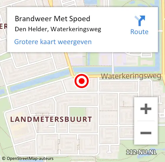 Locatie op kaart van de 112 melding: Brandweer Met Spoed Naar Den Helder, Waterkeringsweg op 17 april 2024 08:28