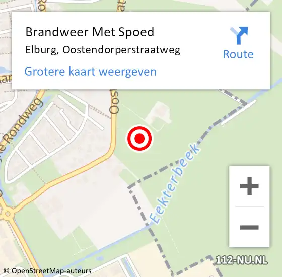 Locatie op kaart van de 112 melding: Brandweer Met Spoed Naar Elburg, Oostendorperstraatweg op 17 april 2024 08:28