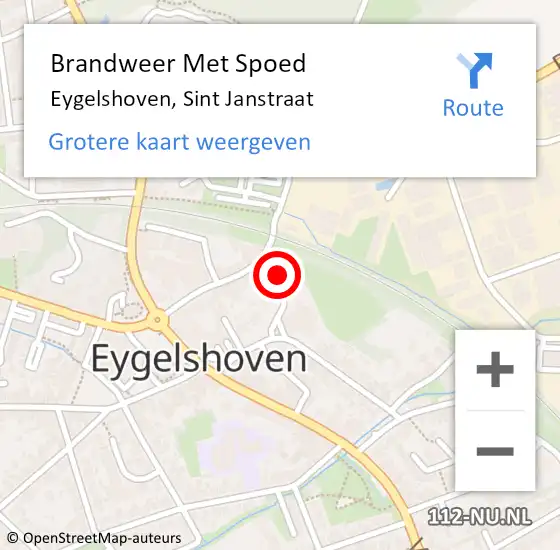 Locatie op kaart van de 112 melding: Brandweer Met Spoed Naar Eygelshoven, Sint Janstraat op 17 april 2024 09:33