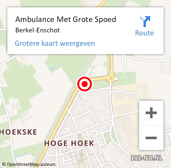 Locatie op kaart van de 112 melding: Ambulance Met Grote Spoed Naar Berkel-Enschot op 17 april 2024 10:54