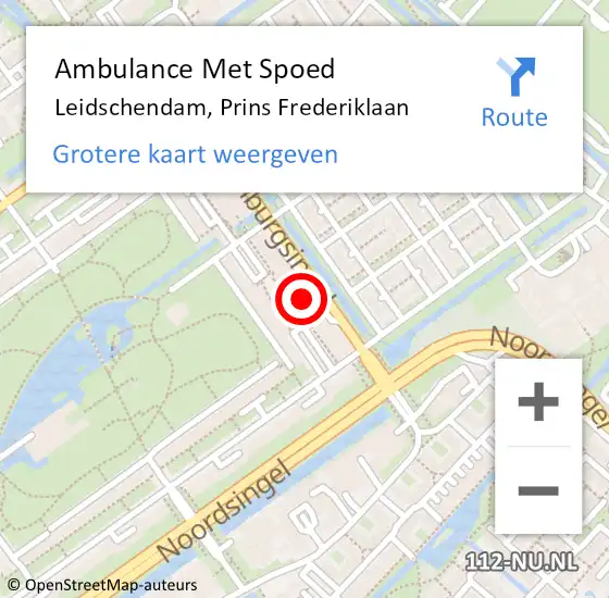 Locatie op kaart van de 112 melding: Ambulance Met Spoed Naar Leidschendam, Prins Frederiklaan op 17 april 2024 11:31