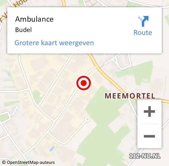 Locatie op kaart van de 112 melding: Ambulance Budel op 17 april 2024 11:55