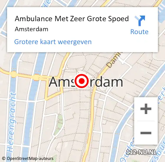 Locatie op kaart van de 112 melding: Ambulance Met Zeer Grote Spoed Naar Amsterdam op 17 april 2024 12:43