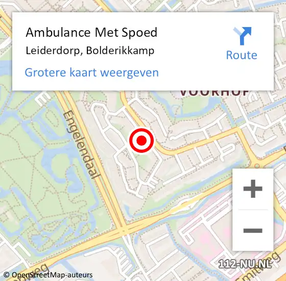 Locatie op kaart van de 112 melding: Ambulance Met Spoed Naar Leiderdorp, Bolderikkamp op 17 april 2024 13:10