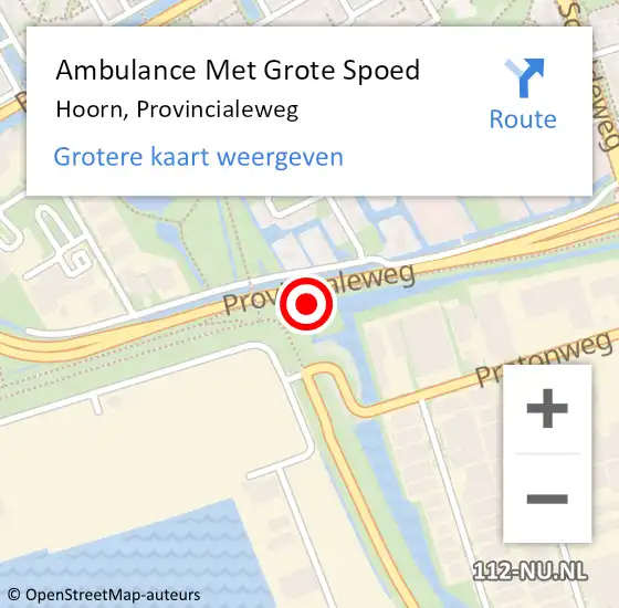 Locatie op kaart van de 112 melding: Ambulance Met Grote Spoed Naar Hoorn, Provincialeweg op 17 april 2024 13:14