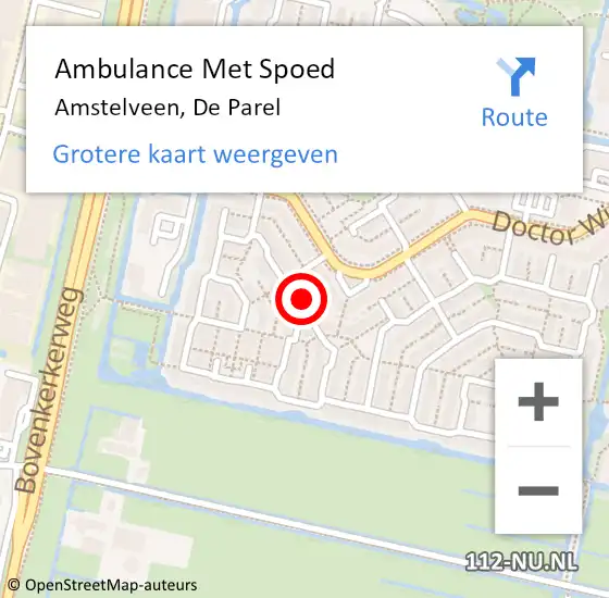 Locatie op kaart van de 112 melding: Ambulance Met Spoed Naar Amstelveen, De Parel op 17 april 2024 13:47