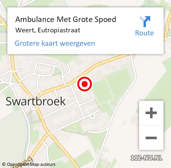 Locatie op kaart van de 112 melding: Ambulance Met Grote Spoed Naar Weert, Eutropiastraat op 2 oktober 2014 18:24