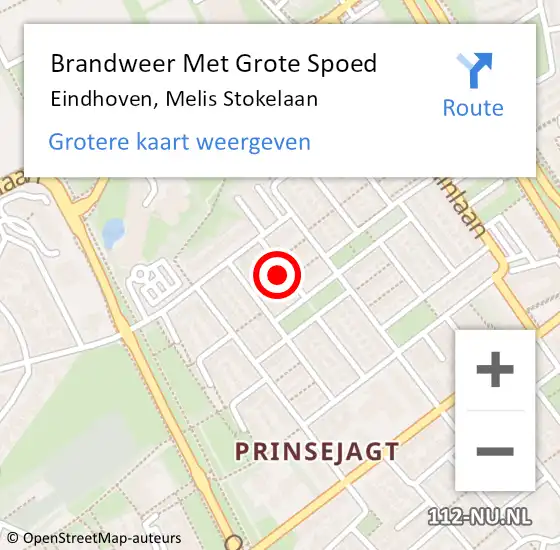 Locatie op kaart van de 112 melding: Brandweer Met Grote Spoed Naar Eindhoven, Melis Stokelaan op 17 april 2024 14:52