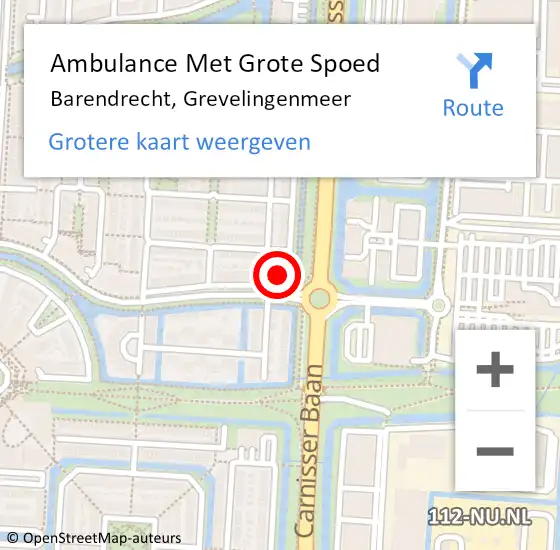 Locatie op kaart van de 112 melding: Ambulance Met Grote Spoed Naar Barendrecht, Grevelingenmeer op 17 april 2024 15:06