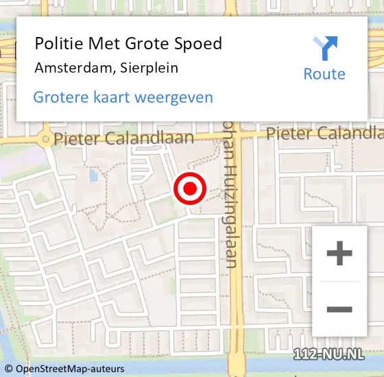 Locatie op kaart van de 112 melding: Politie Met Grote Spoed Naar Amsterdam, Sierplein op 17 april 2024 15:30