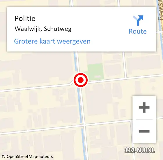 Locatie op kaart van de 112 melding: Politie Waalwijk, Schutweg op 17 april 2024 15:37