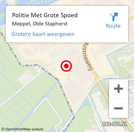 Locatie op kaart van de 112 melding: Politie Met Grote Spoed Naar Meppel, Olde Staphorst op 17 april 2024 15:50