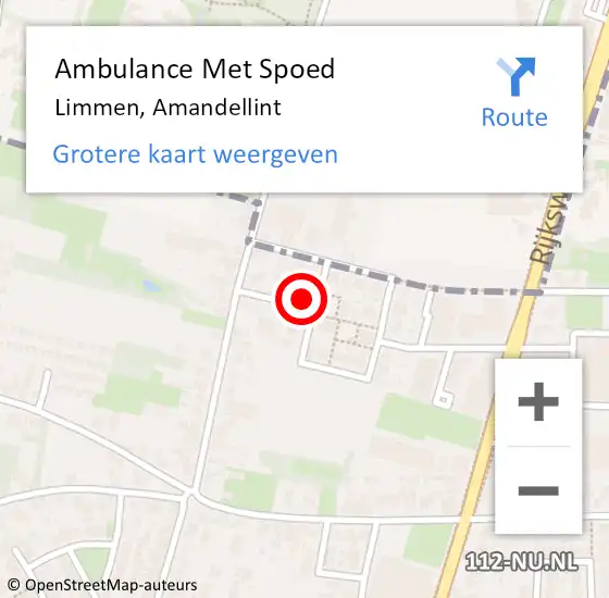 Locatie op kaart van de 112 melding: Ambulance Met Spoed Naar Limmen, Amandellint op 17 april 2024 16:38