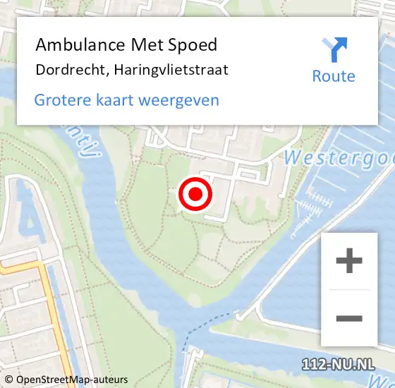 Locatie op kaart van de 112 melding: Ambulance Met Spoed Naar Dordrecht, Haringvlietstraat op 17 april 2024 16:42