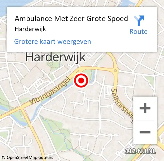 Locatie op kaart van de 112 melding: Ambulance Met Zeer Grote Spoed Naar Harderwijk op 17 april 2024 16:54