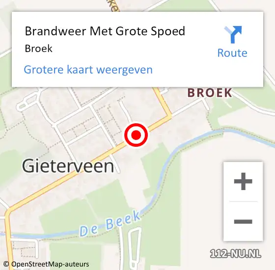 Locatie op kaart van de 112 melding: Brandweer Met Grote Spoed Naar Broek op 2 oktober 2014 18:59