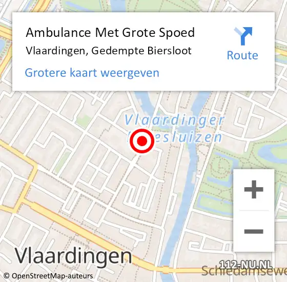 Locatie op kaart van de 112 melding: Ambulance Met Grote Spoed Naar Vlaardingen, Gedempte Biersloot op 17 april 2024 18:01