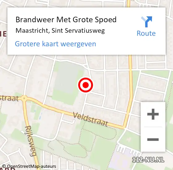 Locatie op kaart van de 112 melding: Brandweer Met Grote Spoed Naar Maastricht, Sint Servatiusweg op 17 april 2024 18:16