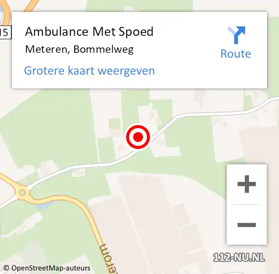 Locatie op kaart van de 112 melding: Ambulance Met Spoed Naar Meteren, Bommelweg op 2 oktober 2014 19:01