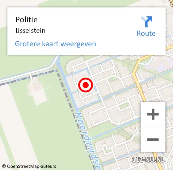 Locatie op kaart van de 112 melding: Politie IJsselstein op 17 april 2024 20:24